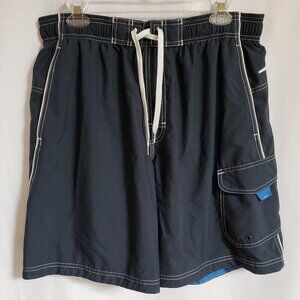 Speedo - Mens Blue and White Swim Shorts.  Size Large